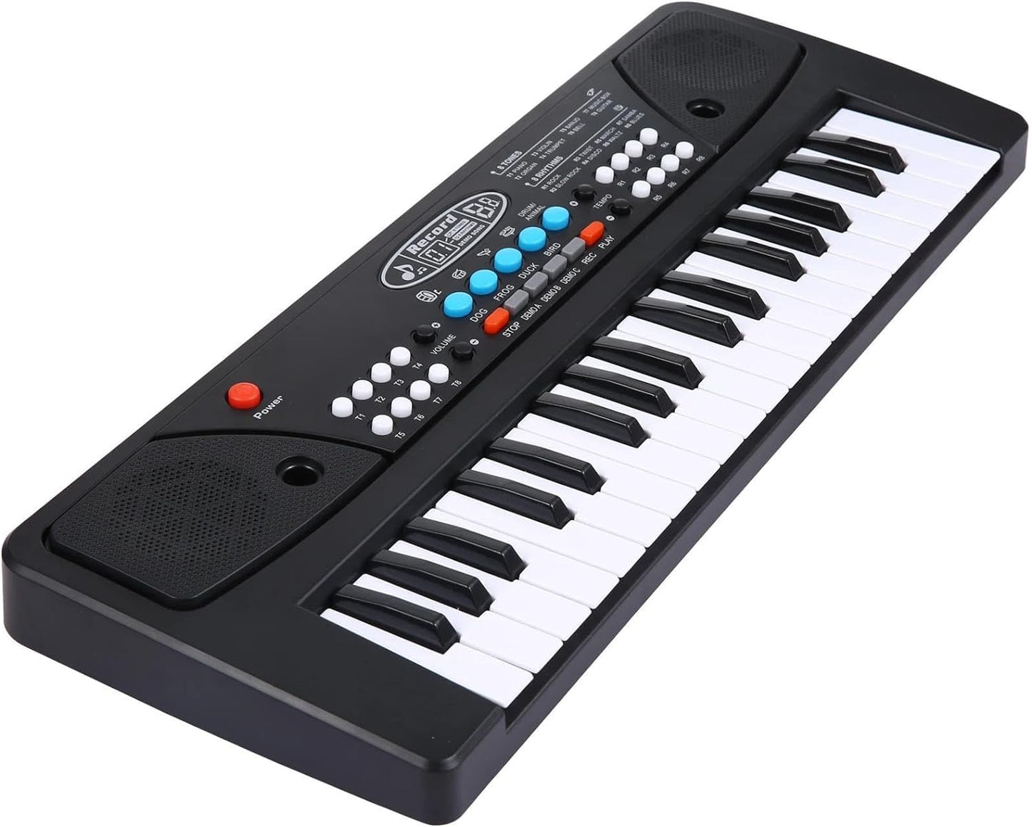 Musical Sound Toys 37 Key Piano Keyboard Toy with Recording and Mic and Adapter for Power | 8 Rhythms 8 Tones 6 Demos Portable Electronic Keyboard Toy Beginners Age 3 to 5 Years Boys Girls