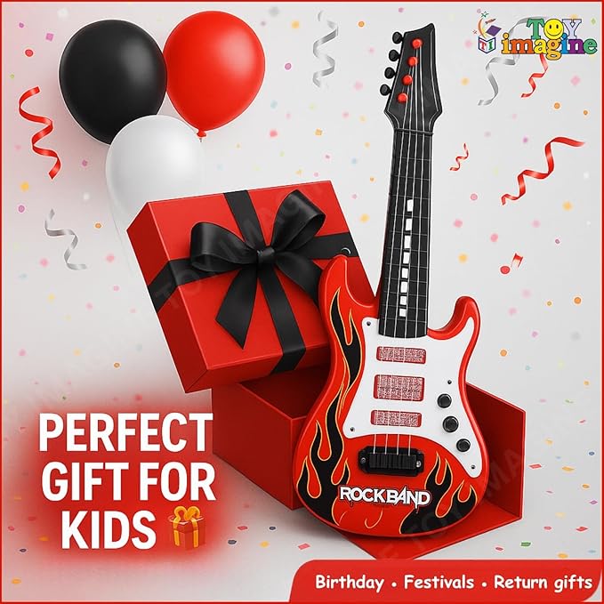 17" Toy Guitar for Kids with Music, Light & Nylon Strings | Musical Instrument Toy for 2β10 Years Boys & Girls | Beginner Kids Guitar for Musical Engagement & Early Learning