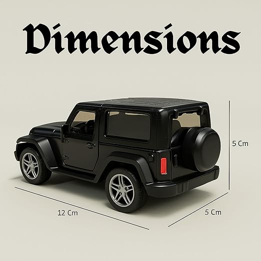 1:32 Scale DieCast Metal Pull-Back Action Openable Doors 4x4 Thar/Jeep Premium Car Toy with Lights and Music for Kids Realistic Miniature Model Gift 2+yrs Girls Boys Available
