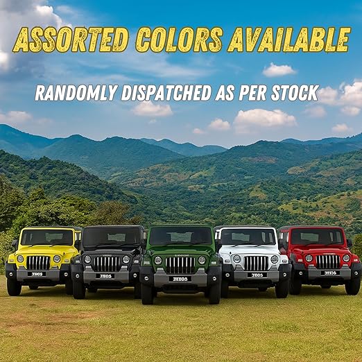 1:32 Scale DieCast Metal Pull-Back Action Openable Doors 4x4 Thar/Jeep Premium Car Toy with Lights and Music for Kids Realistic Miniature Model Gift 2+yrs Girls Boys Available
