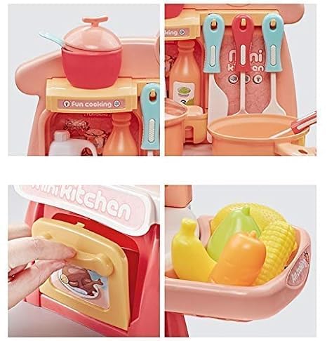 26 Pcs Mini Kitchen Play Set Realistic Sound Light,Smoke,Play Food, Cooking Stove with Steam for Toddlers Chef Role Play Toy Kitchen Accessories Set for Kids