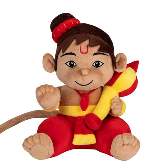 Mantra Chanting Baby Hanuman | Musical Soft Plush Toy | Non- Toxic, Lightweight & Safe| Best Gift for Infants, Toddlers & Babies (Medium 28 CM)