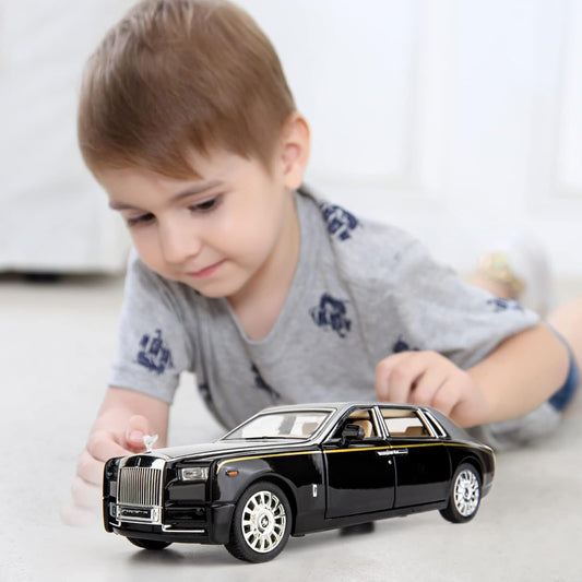 Rolls Royce Phantom Model Car 1:24 Scale Exclusive Alloy Metal Car Pull Back Die-cast Toy with Openable Doors & Light MusicColors As Per Stock (Rolls Royce Phantom)