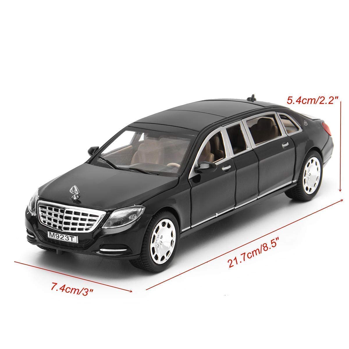 1:32 Scale Exclusive Alloy Metal Pull Back Die-cast Car Model with Sound Light Mini Auto Toy for Kids Metal Model Toy Car with Sound and Light? (Maybach S 600 Limousine - Multi-1)