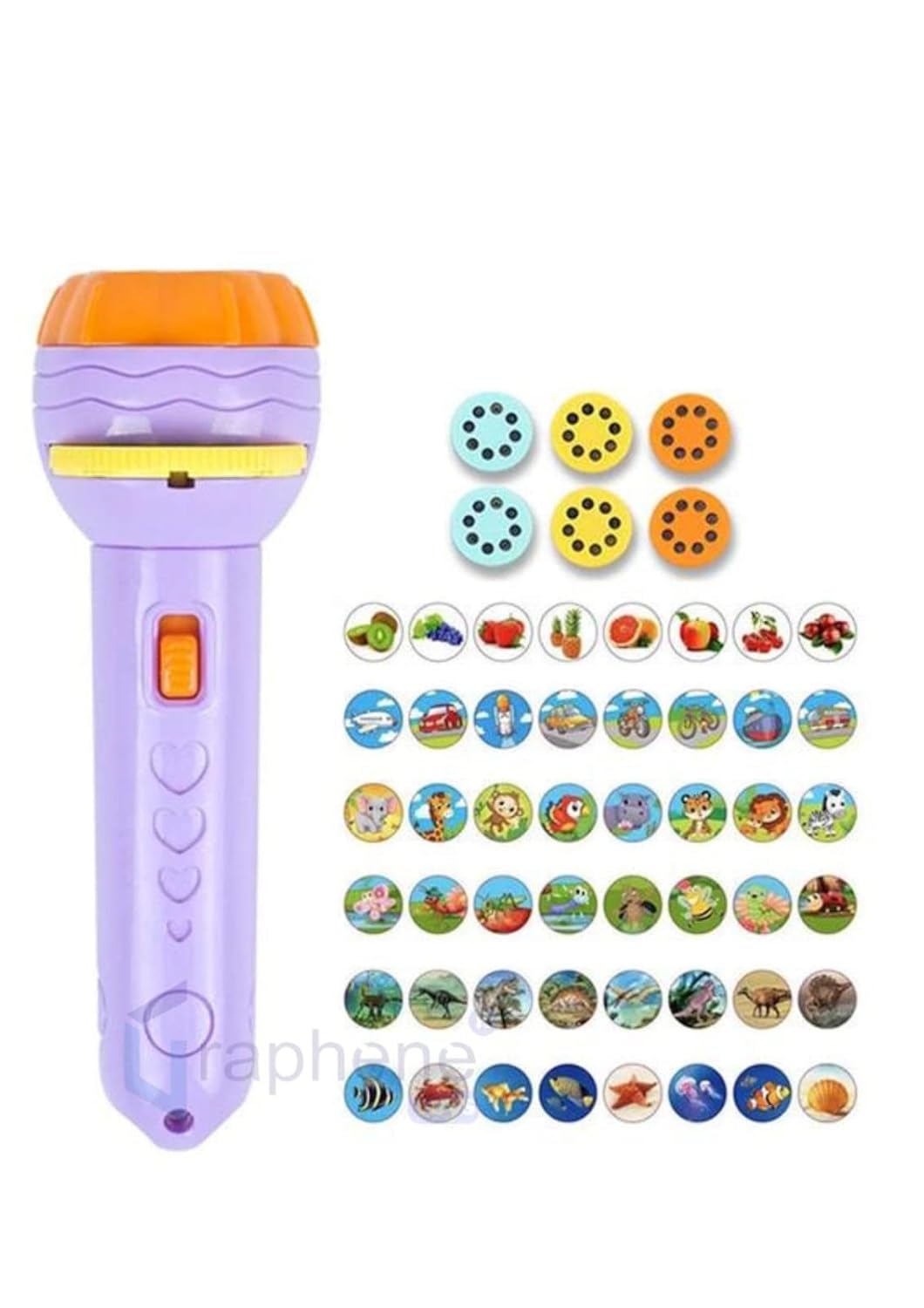 Bedtime Fun Kids Slide Projector Torch, Premium ABS Materials, Easy-to-Use Interchangeable Slides, Versatile Flashlight for Nighttime Safety, The Perfect Sleep Companion for Children