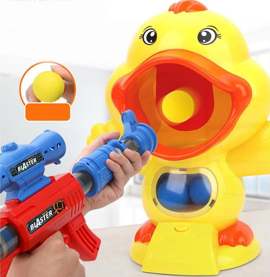 Hungry Duck Feeding Game with Air Pressure Toy Gun Shooting Games Score Sound 8 Soft Foam Balls Toys for Kids 3-10 Years Old | Best for Birthday Gifts | Kids Indoor Play Toy