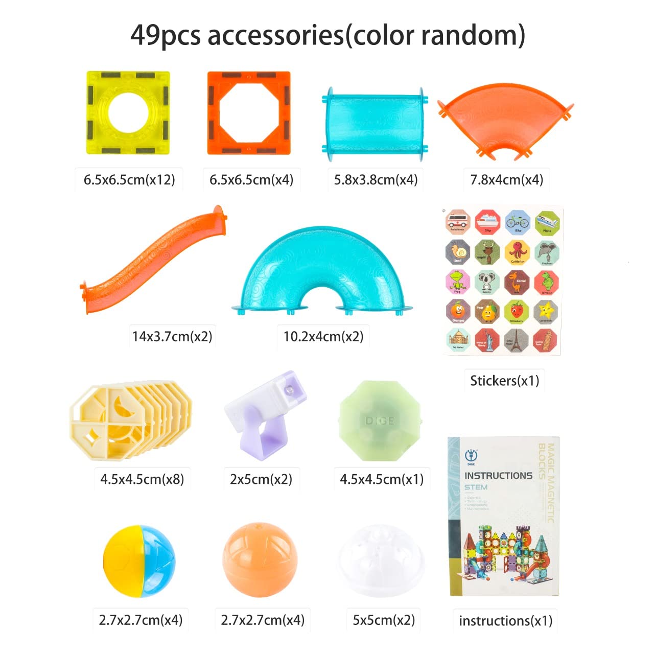 Light Magnetic Tiles Building Blocks for Kids (40 Pc) | 3D Clear STEM Educational Toys| Magnetic Marble Run for Boys & Girls 3 4 5 6 7 8 9+ | Creative Gift, 40 Pieces