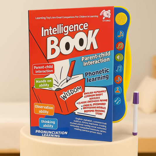 Intelligence Book | Interactive -Musical English Educational Phonetic Learning for 3 + Year Kids|Toddlers|Educational ABC and 123 E-Learning Kids Electronic Activity