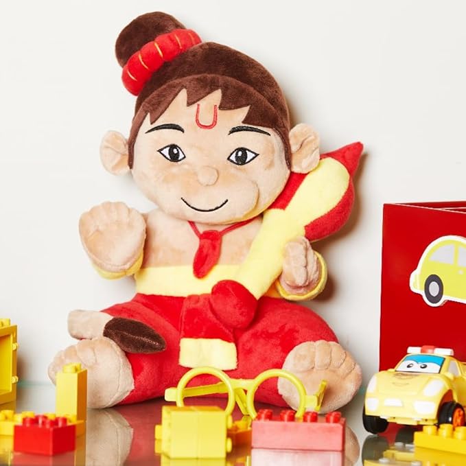 Mantra Chanting Baby Hanuman | Musical Soft Plush Toy | Non- Toxic, Lightweight & Safe| Best Gift for Infants, Toddlers & Babies (Medium 28 CM)