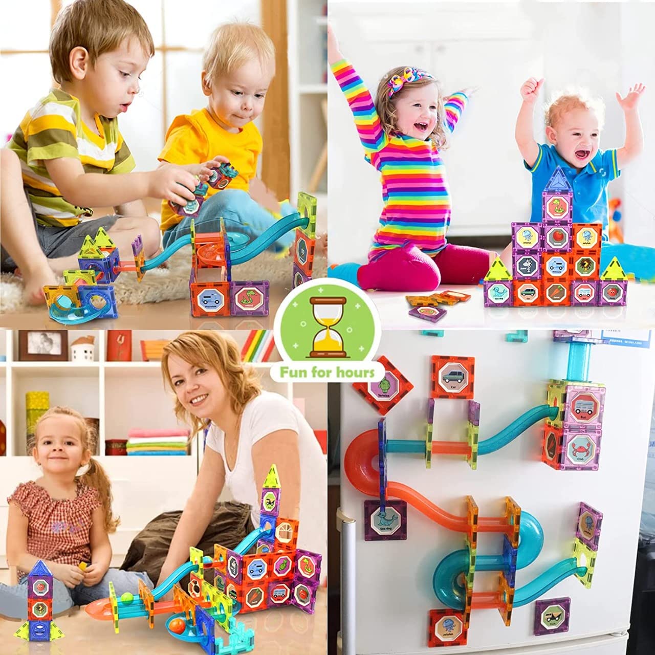 Light Magnetic Tiles Building Blocks for Kids (40 Pc) | 3D Clear STEM Educational Toys| Magnetic Marble Run for Boys & Girls 3 4 5 6 7 8 9+ | Creative Gift, 40 Pieces