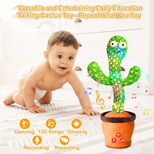 Talking Cactus Baby Toys for Kids Dancing Cactus Toys Can Sing Wriggle & Singing Recording Repeat What You Say Funny Education Toys for Children Playing Home Decor for Kids