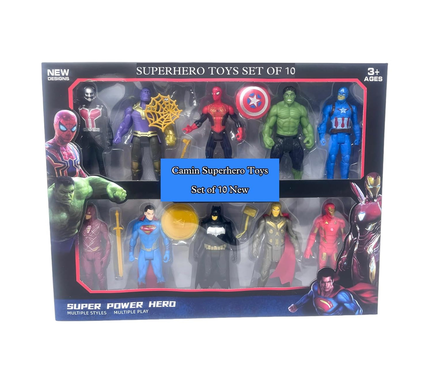 Superhero Action Figure Toys Superheroes Set of 10 Figures Toy for Kids (Set of 10 Action Figures)