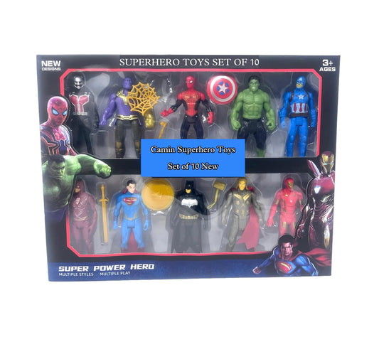 Superhero Action Figure Toys Superheroes Set of 10 Figures Toy for Kids (Set of 10 Action Figures)