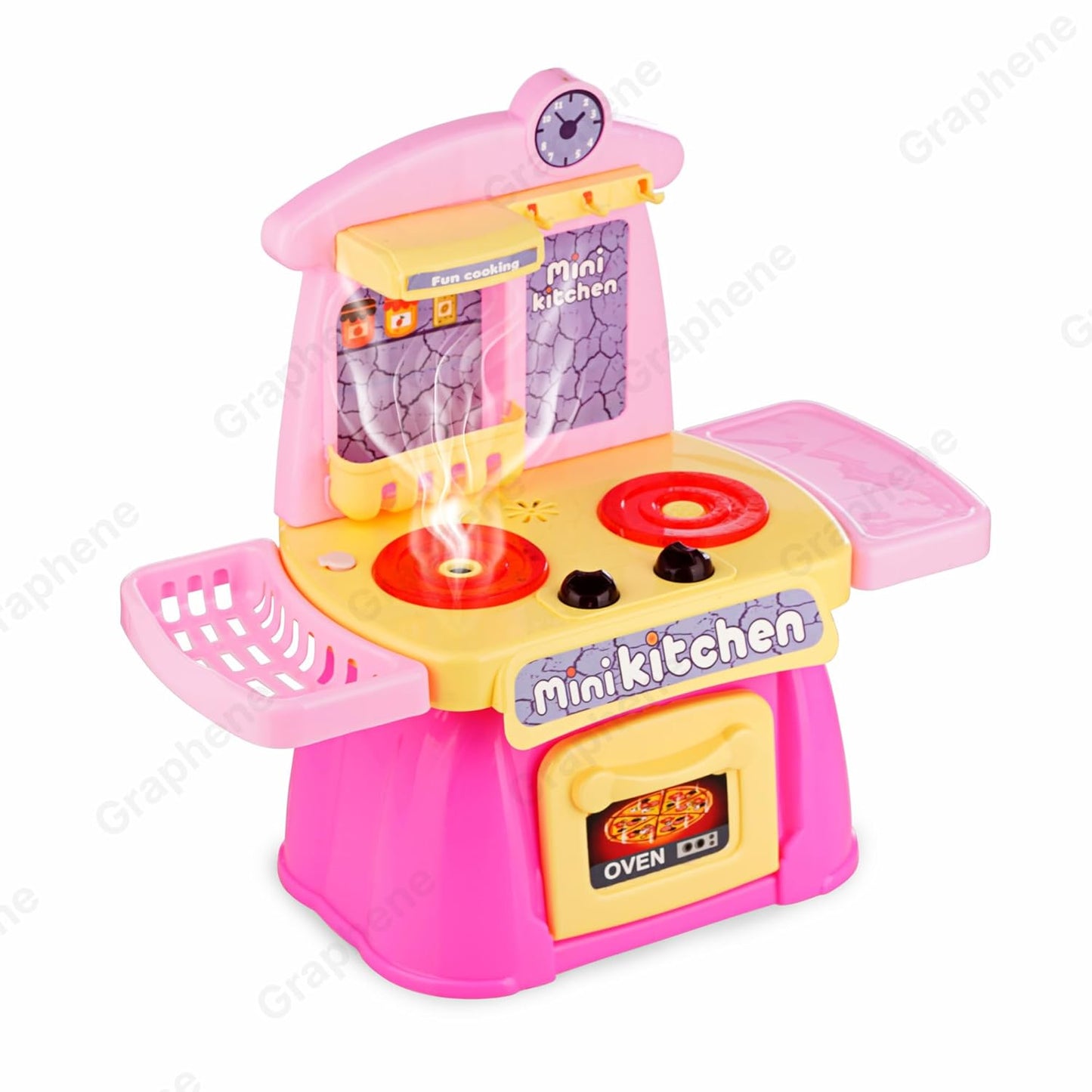 26 Pcs Mini Kitchen Play Set Realistic Sound Light,Smoke,Play Food, Cooking Stove with Steam for Toddlers Chef Role Play Toy Kitchen Accessories Set for Kids