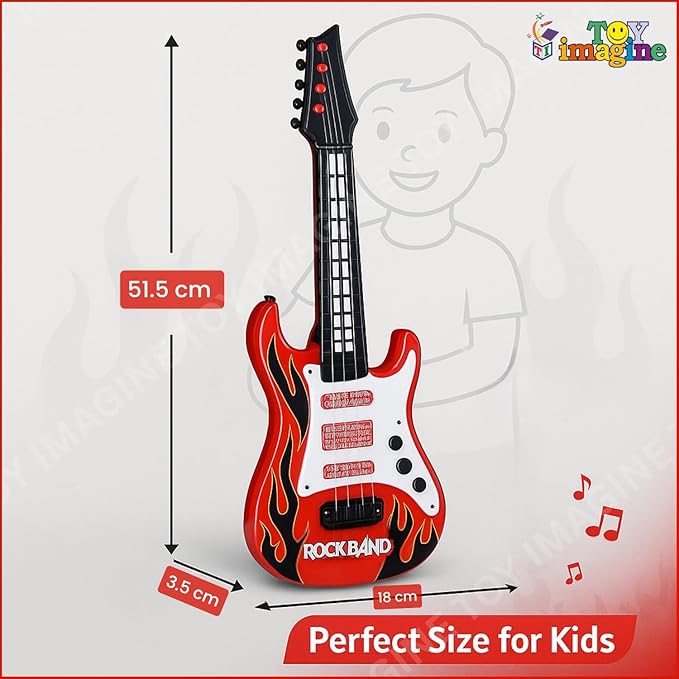 17" Toy Guitar for Kids with Music, Light & Nylon Strings | Musical Instrument Toy for 2–10 Years Boys & Girls | Beginner Kids Guitar for Musical Engagement & Early Learning