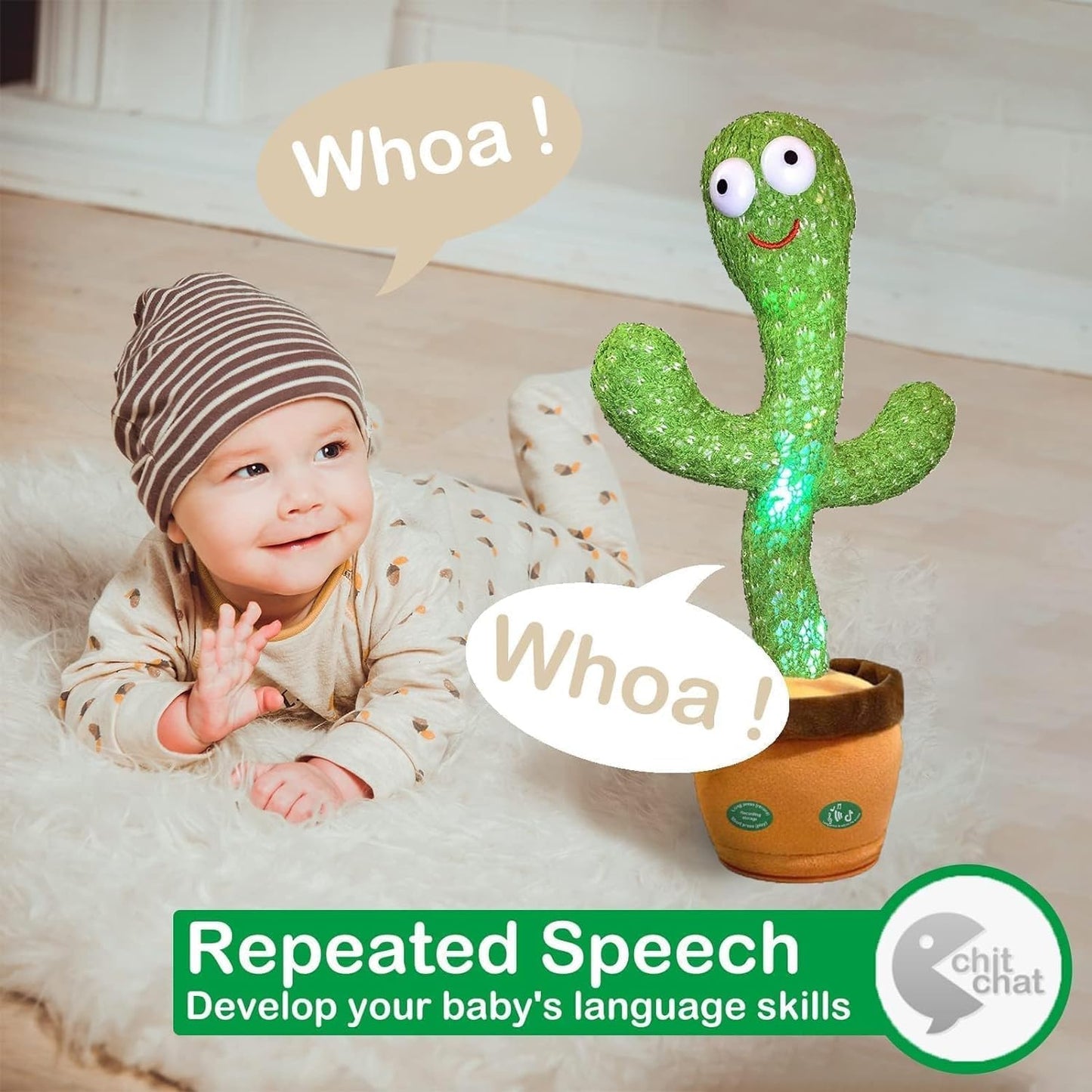 Talking Cactus Baby Toys for Kids Dancing Cactus Toys Can Sing Wriggle & Singing Recording Repeat What You Say Funny Education Toys for Children Playing Home Decor for Kids