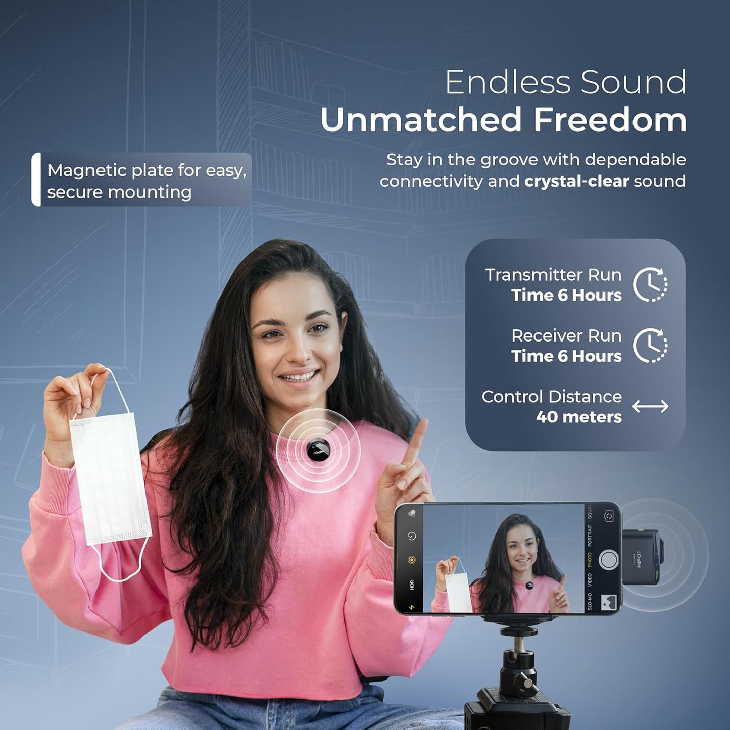 Digitek DWM-116 Mic Wireless with Type-C & Lightning