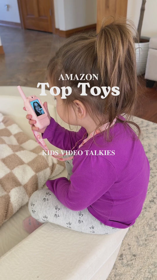 Video Walkie Talkies for Kids, Handheld 2 Pack Rechargeable Video Intercom Kids Walkies Talkies, Indoor Outdoor Toys for Family Games, Outside, Camping, Hiking for Boys Girls Ages 3-12 (Blue/Pink)